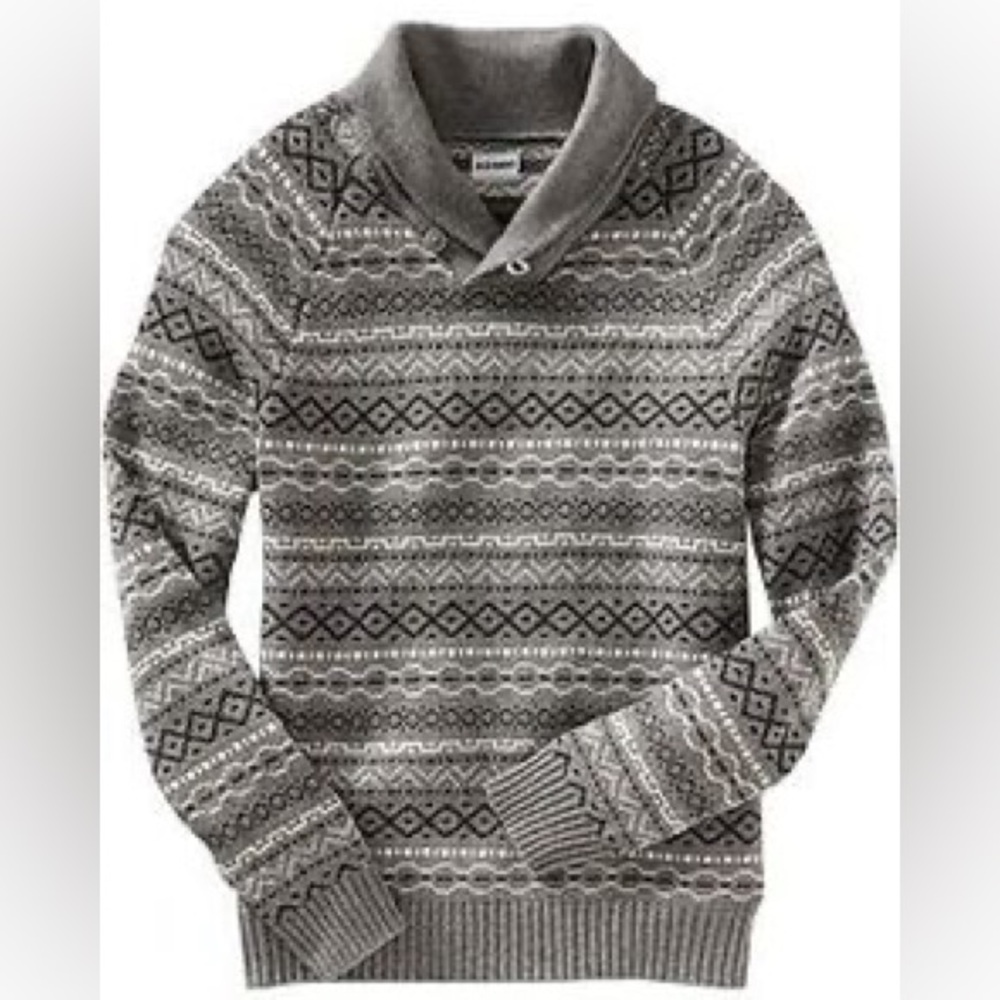 Old Navy men’s fair isle shawl collar sweater